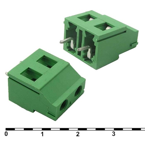 Винтовой клеммный блок RUICHI DG129-7.62-2 на 2 клеммы M3, шаг 7.62 мм, 20 А, 24-12 AWG | код 81114 | Ruichi