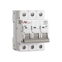 Выключатель автоматический AV-6 3P 6A (L) 6kA EKF AVERES | код mcb6-3-06L-av | EKF