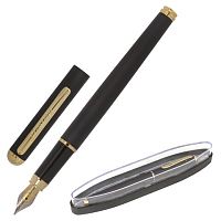 Ручка подарочная перьевая BRAUBERG Maestro , СИНЯЯ, корпус черный с золотистыми деталями | код 143471 | BRAUBERG