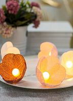 Гирлянда светодиодная "Цветы" красн. гамма 10LED ткань тепл. бел. 1.8+0.3м | код KOC_GIR-B109 | КОСМОС
