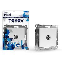 Розетка TV проходная СП Pixel 4DB механизм бел. | код TKE-PX-A1P-C01 | TOKOV ELECTRIC