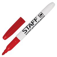 Маркер для доски STAFF, КРАСНЫЙ, тонкий корпус, круглый наконечник, 2,5 мм, 151095 | код 151095 | STAFF