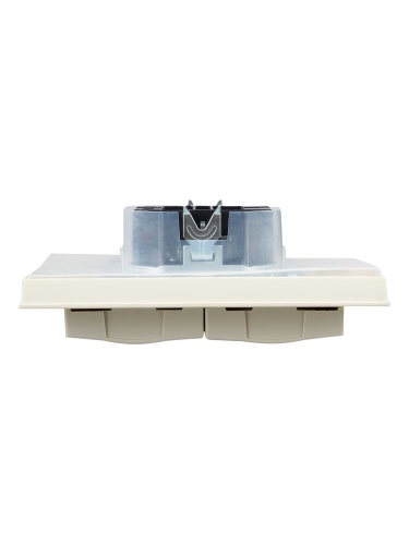 BRITE Розетка 2-местная с заземлением с защитными шторками и крышкой 16А в сборе IP44 РСбш12-3-44-БрКр бежевый | код BR-R26-16-44-K10-F | IEK фото 8