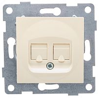 GUSI Ugra механизм розетки телефонной RJ12, двойной, скрытая установка. Цвет бежевый. | код С11Т2-003 | GUSI ELECTRIC