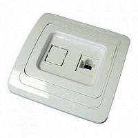 Розетка компьютерная 1xRJ45 Cat.5 ВАЛДАЙ, белый | код. SQ1804-0013 | TDM