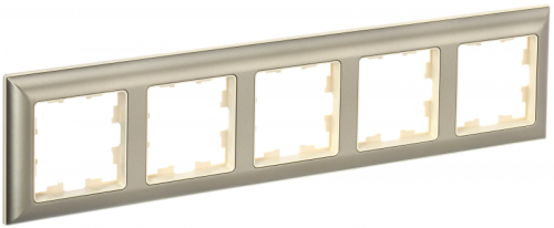 BRITE Рамка 5-мест. РУ-5-Бр беж./шамп. IEK | код BR-M52-12-3-K10 | IEK