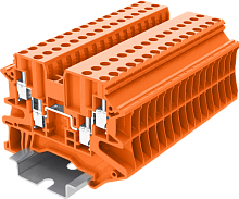 TU2.5-4-OG Клемма TU 4-контактная проходная винтовая, сеч.2.5мм2, оранж., шт | код TU2.5-4-OG | SUPU