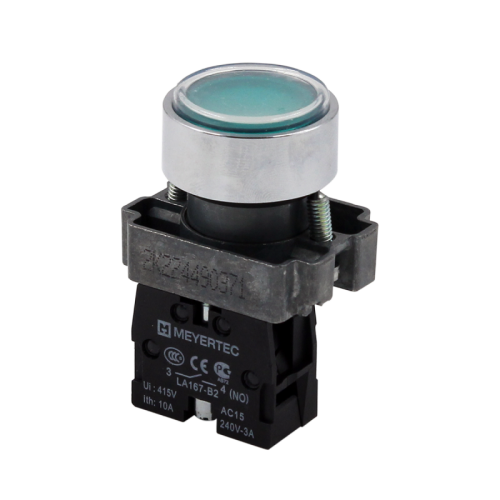 Кнопка плоская зеленая, 1NO, IP67, металл MTB2-BAF31 | код 132647| MEYERTEC