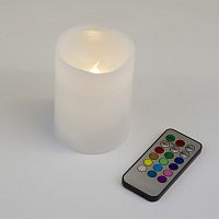 Фигура LED "Свеча" ULD-F052 RGB RC CANDLE на батарейках 2АА (не в/к). 7.5х10 см 1 светодиод. RGB свет пульт ДУ (в/к). Uniel UL-00007258