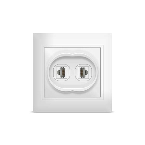 Розетка компьютерная 2-м Севиль бел. UNIVersal 1086