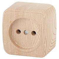 Розетка Intro Polo 3-201-11 без заземления 2P, 16A-250В, IP20, ОУ, сосна | код Б0053556 | ЭРА