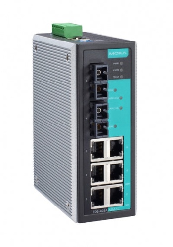 Коммутатор EDS-408A-MM-SC Ethernet switch 6 10/100 BaseTx ports, 2 multi mode 100 BaseFx,SC | код 00-01170375 | MOXA