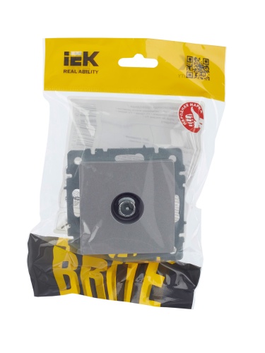 BRITE Розетка TV проходная РТВ10-0-БрА алюминий | код BR-A10-P-K47 | IEK фото 8