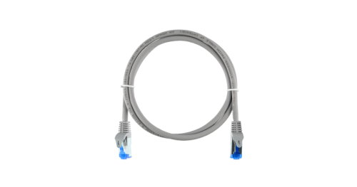 Коммутационный шнур NIKOMAX Essential Line S/FTP 4 пары, Кат.6 (Класс E), 250МГц, 2хRJ45/8P8C, T568B, заливной, с защитой защелки, многожильный, BC (чистая медь), 26AWG (7x0,150мм), LSZH нг(А)-HFLTx, светло-серый, 1м | код NMC-PC4SE55B-ES-010-C-GY (