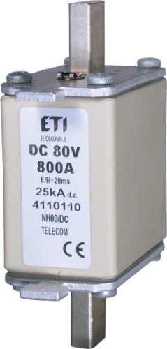 Предохранитель NH-00 80V DC 630A (с бойком) | код 004110104 | ETI