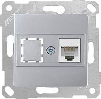Rita - Розетка 1хRJ-45 кат. 5e UTP, нерж. сталь | код 2200-136-0182 | Mutlusan