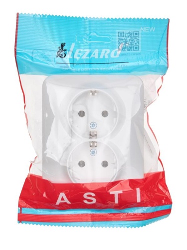 Розетка 2-м СП ASTI 16А IP20 без заземл. термопласт бел. LEZARD 7081-0200-128B фото 4