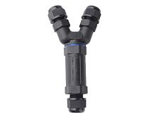 Кабельный коннектор Y-образный (клеммник 3PIN) IP68 HLT | код 083-07-005 | HLT