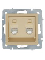 VESNA Розетка компьютерная двойная золото | код 742-3688-141 | LEZARD