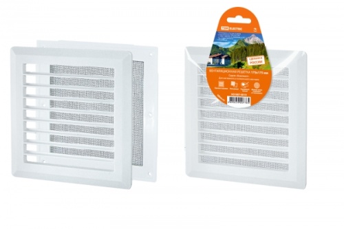 Решетка разъемная с москитной сеткой, прямые жалюзи, 175х175 TDM | код SQ1807-0019 | TDM