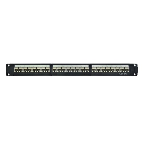Патч-панель модульная 19, 1U,CAT6A, 24 порта RJ45, экранированная | код RN6APPF24 | DKC
