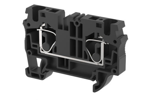 Клемма проходная пружинная 6 мм2, на 2 подключения, черная SQ6-BLACK | код 2104010005 | Elmex