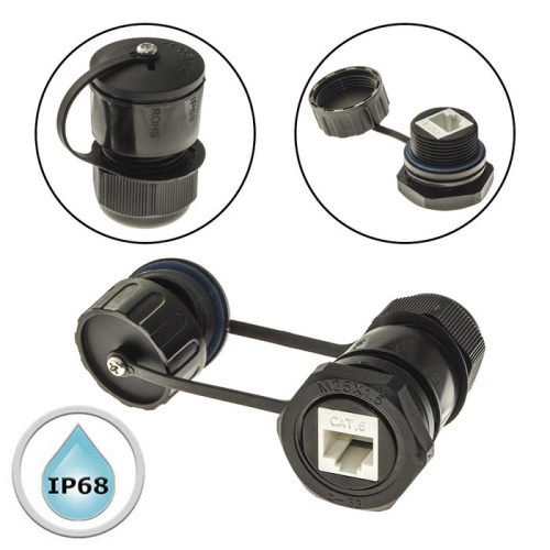 Разъём герметичный SZC RJ45M25Z1-6AG2, 10BASE-T,100 BASE-T, 1000 BASE-T | код 107889 | SZC