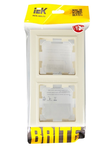 BRITE Рамка 2-местная IP44 РУ-2-БрКр-44 бежевый | код BR-M22-44-K10 | IEK фото 2