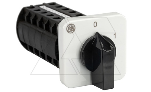 Переключатель BS 16 40 U, 10P, 20A, тип 0-1 (60°), 10NO на 1, 7.5kW(400VAC по АС-23), на дверь, фронт IP40 | код EAC609602 | Rade Koncar