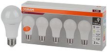Лампа светодиодная LED Value LVCLA125 15SW/830 грушевидная матовая E27 230В 2х5 RU (уп.5шт) | код 4058075577800 | LEDVANCE