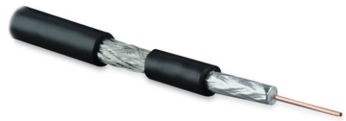 Кабель коаксиальный RG-59 75 Ом жила - 20 AWG общий диаметр 6.1мм LSZH (бухта 100 м), Hyperline COAX-RG59-LSZH-100 | код 49098 | Hyperline