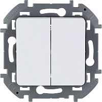 Выключатель двухклавишный INSPIRIA 10 AX 250 В~ белый | код 673620 | Legrand