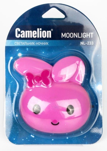 Светильник светодиодный NL-233 "Заяц" 220В ночник с выкл. розов. Camelion 13808 фото 3