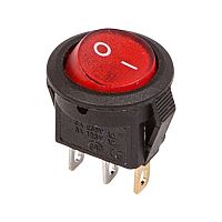 Выключатель клавишный круглый 250В 3А (3с) ON-OFF красн. с подсветкой Micro (RWB-106 SC-214) (инд. упак.) | код. 36-2530-1 | Rexant