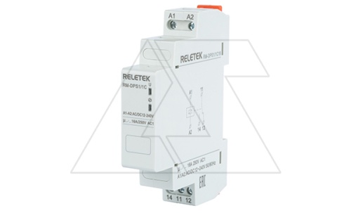 Реле промежуточное модульное RM-DPS1/1C16-UNI, 1CO, 16A(250VAC/24VDC), 24_240VAC/DC, LED, 1M | код RM-DPS1/1C16-UNI | RELETEK
