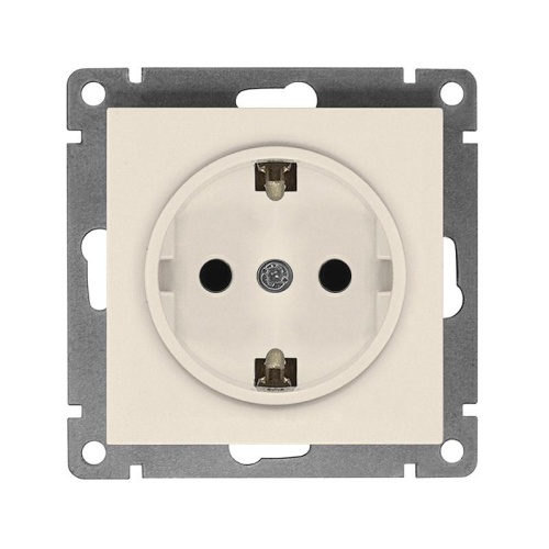 Розетка 1-м СП Афина 16А IP20 с заземл. механизм сл. кость (ivory) | код A0028-I | Universal