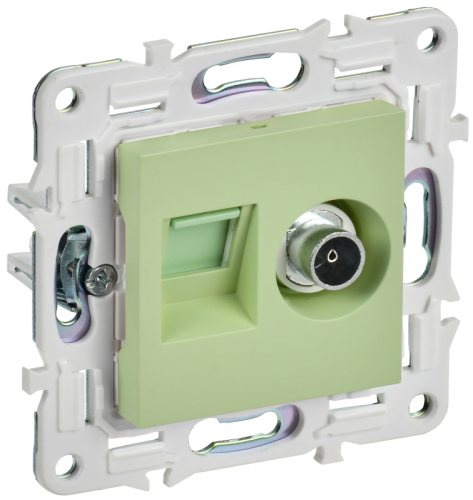 SKANDY Роз. двойная TV+RJ45 кат.6E SK-A15M мятн. IEK | код SK-AK20-2-K06 | IEK