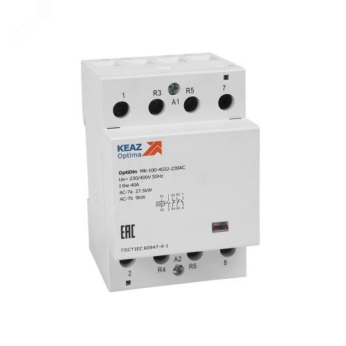 Контактор 24В AC 4НО 40А OptiDin MK-100-4040-24AC | код 321190 | КЭАЗ