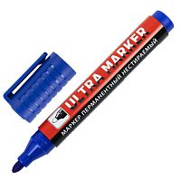 Маркер перманентный ULTRA MARKER, СИНИЙ, 3,5 мм, с клипом, BRAUBERG, 152206 | код 152206 | BRAUBERG