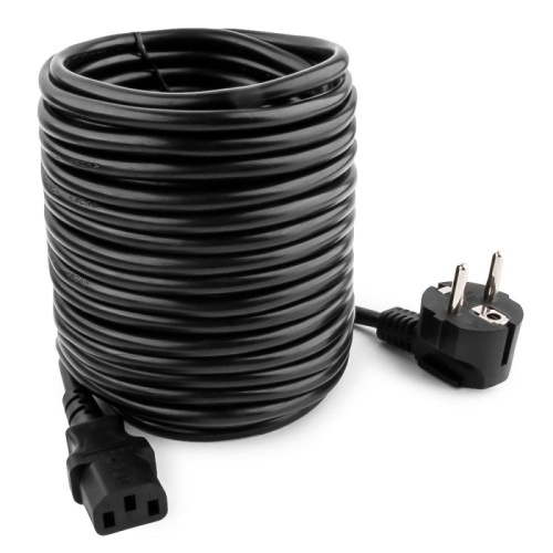 Кабель питания Cablexpert PC-186-VDE-10M, 10м, Schuko- C13, VDE, 10А, черный, с заземлением | код PC-186-VDE-10M | Cablexpert
