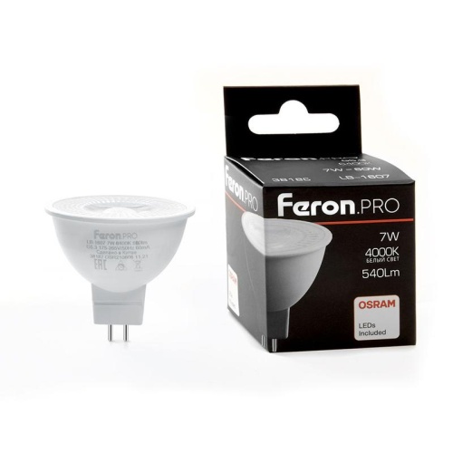 Лампа светодиодная LED 7вт 230в G5.3 белый с линзой 110 гр. Feron.PRO | код 38186 | Feron Лампа светодиодная LED 7вт 230в G5.3 белый с линзой 110 гр. Feron.PRO | код 38186 | Feron