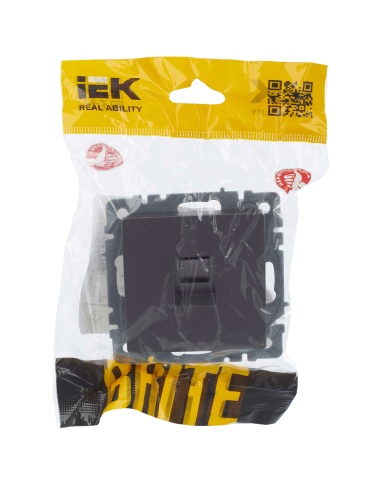 BRITE Розетка компьютерная RJ45 кат.5E РК10-БрС сталь | код BR-K10-1-K46 | IEK фото 2 BRITE Розетка компьютерная RJ45 кат.5E РК10-БрС сталь | код BR-K10-1-K46 | IEK фото 2