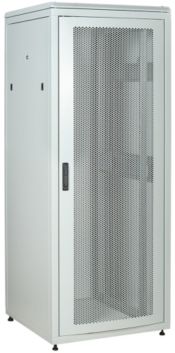 ITK Шкаф сетевой напольный 19" LINEA N 28U 800х800мм перфорированная передняя дверь, задняя металлическая серый | код LN35-28U88-PM | IEK