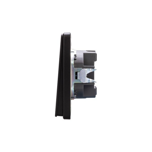 Выключатель ROUND двухклавишный с подсветкой 10А скрытой установки механизм оникс | код KR-78-0714-3 | REXANT фото 2