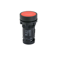 Кнопка плоская красная с фиксацией, 1NO+1NC, IP54, пластик MTB7-EH45 | код 132695 | MEYERTEC