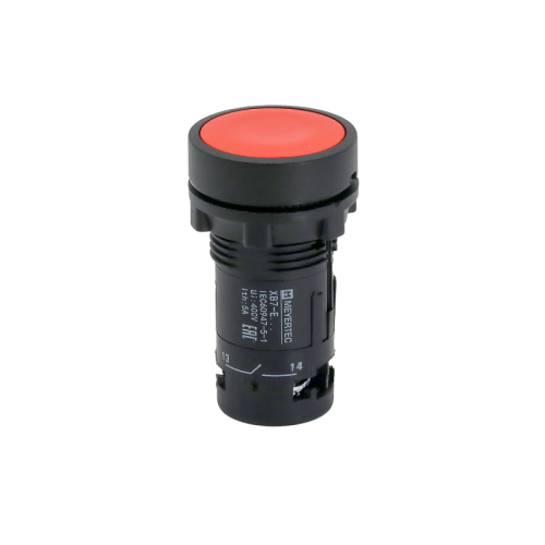Кнопка плоская красная с фиксацией, 1NO+1NC, IP54, пластик MTB7-EH45 | код 132695 | MEYERTEC