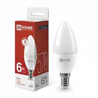 Лампа светодиодная LED-Свеча-VC 6Вт свеча 4000К нейтр. бел. E14 540лм 230В | код 4690612020396 | IN HOME