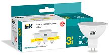 Лампа светодиодная MR16 софит 7Вт 230В 4000К GU5,3 (3шт/упак) | код LLE-MR16-07-230-40-GU5-3 | IEK