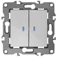 Механизм выключателя 2-кл. СП 12 10А IP20 12-1105-01 250В 10AX с подсветкой бел. | код Б0014657 | Эра