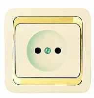 Розетка 1-м СП Mimoza 16А IP20 без заземл. крем./зол. Makel 12622